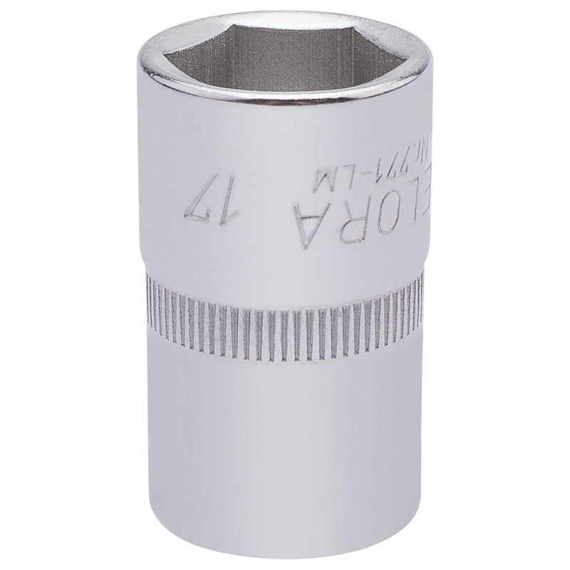 Draper 15306 Elora Hexagon Socket, 1/2" Sq. Dr., 17mm