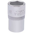 Draper 15307 Elora Hexagon Socket, 1/2" Sq. Dr., 18mm