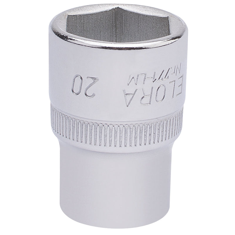 Draper 15309 Elora Hexagon Socket, 1/2" Sq. Dr., 20mm