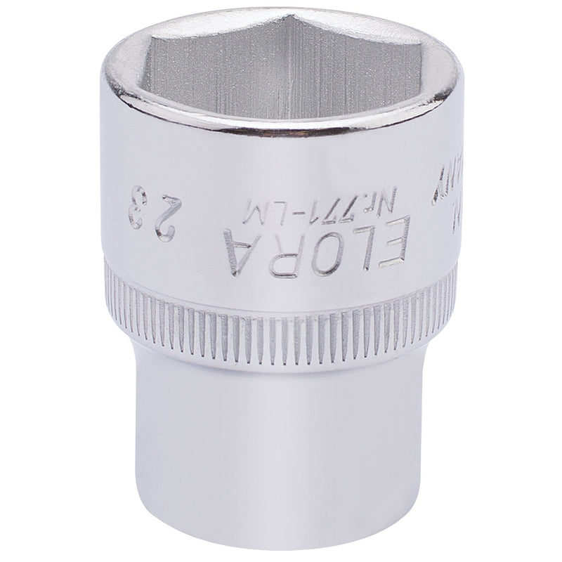 Draper 15312 Elora Hexagon Socket, 1/2" Sq. Dr., 23mm