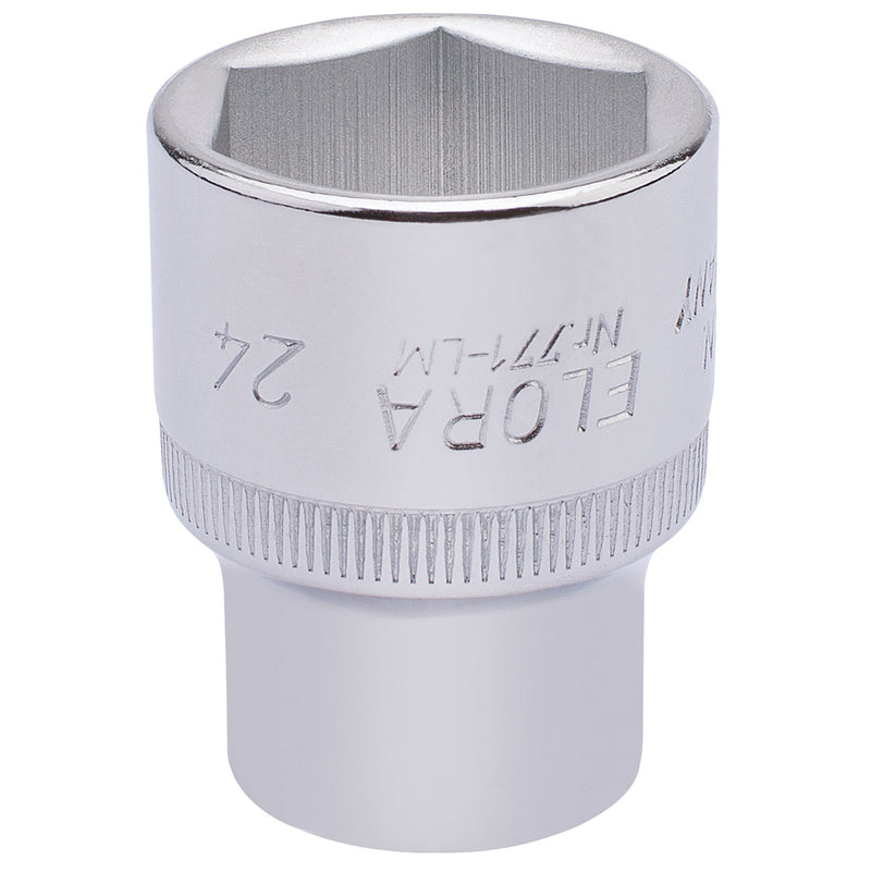 Draper 15313 Elora Hexagon Socket, 1/2" Sq. Dr., 24mm