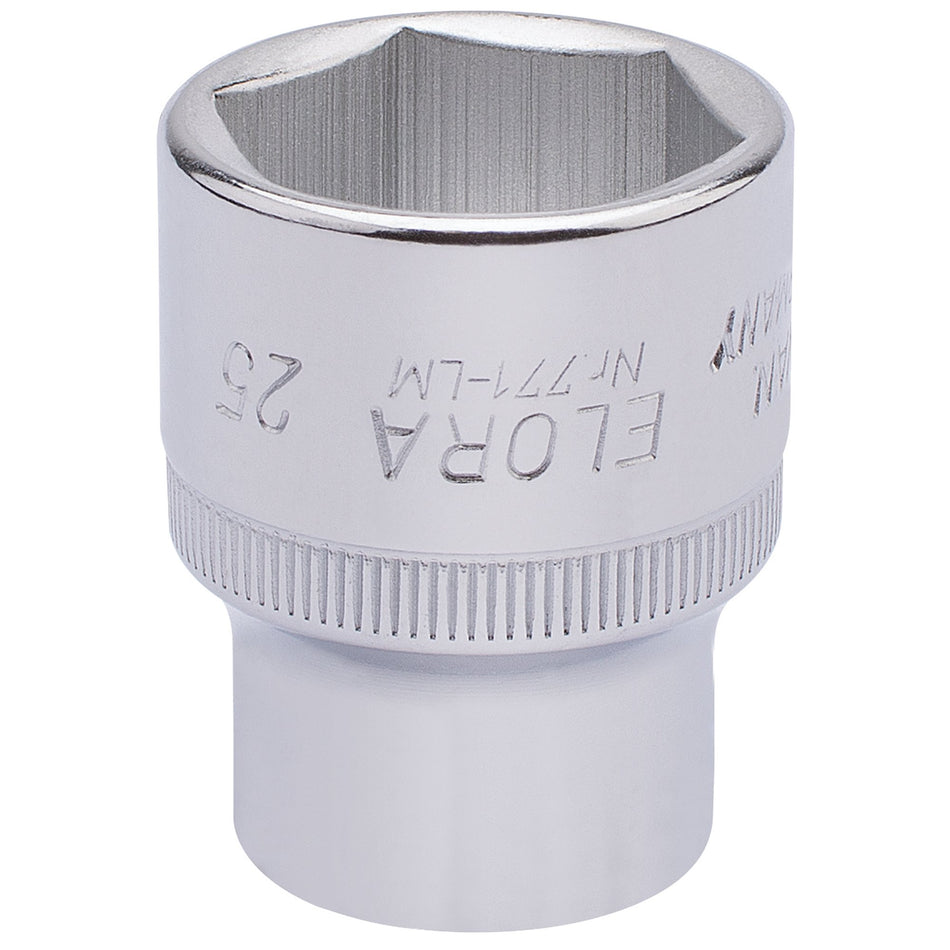 Draper 15314 Elora Hexagon Socket, 1/2" Sq. Dr., 25mm