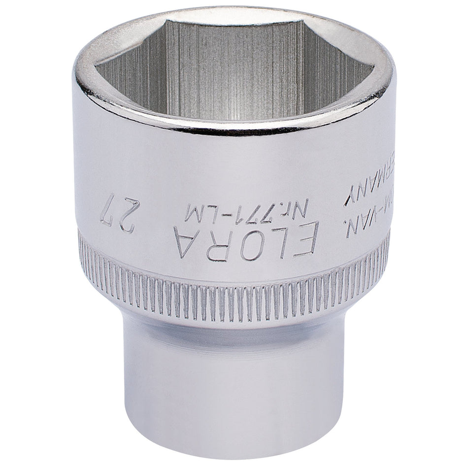 Draper 15316 Elora Hexagon Socket, 1/2" Sq. Dr., 27mm