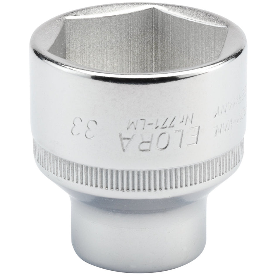 Draper 15322 Elora Hexagon Socket, 1/2" Sq. Dr., 33mm (Sold Loose)