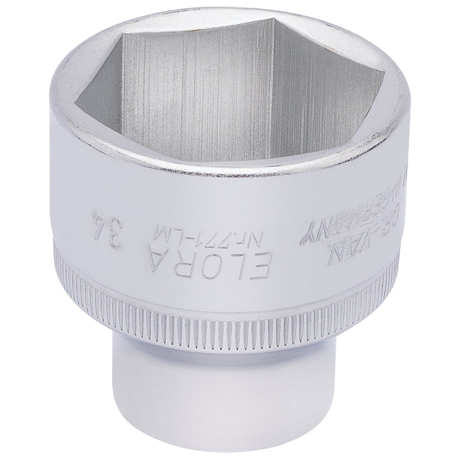 Draper 15323 Elora Hexagon Socket, 1/2" Sq. Dr., 34mm