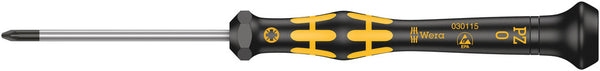 Wera 05030115001 1555 PZ ESD Kraftform Micro screwdriver for Pozidriv screws, PZ 0 x 60 mm