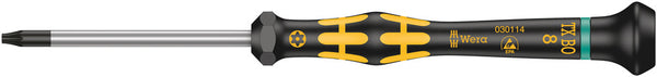 Wera 05030114001 1567 TORXÃ‚Â® BO ESD Kraftform Micro screwdriver for tamper-proof TORXÃ‚Â® screws, TX 8 BO x 60 mm
