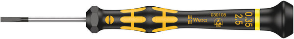 Wera 05030108001 1578 A ESD Kraftform Micro screwdriver for slotted screws, 0.35 x 2.5 x 40 mm