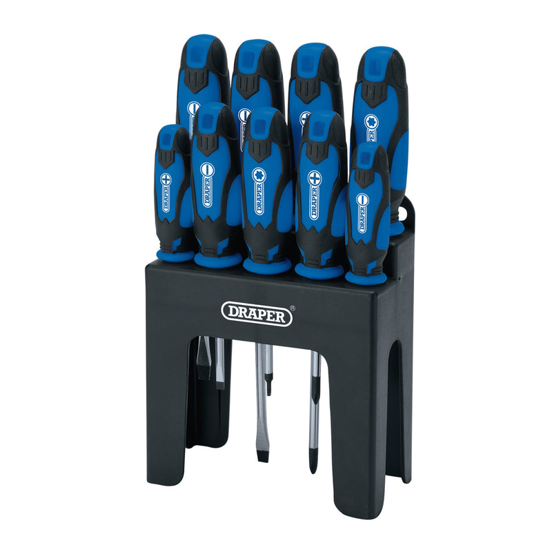 Draper 15960 Soft Grip Screwdriver Set, Blue (9 Piece)