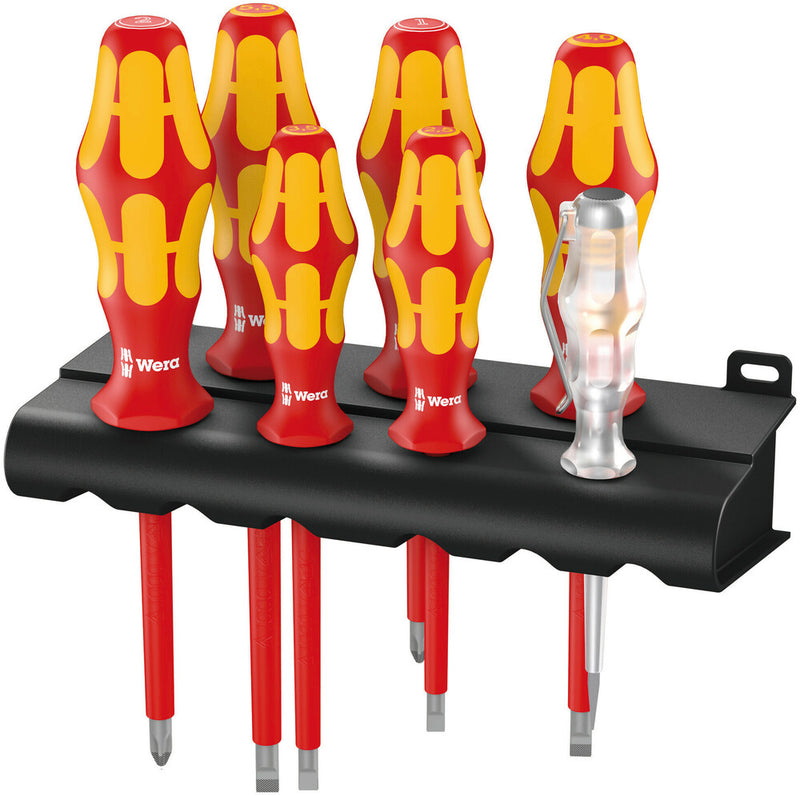 Wera 05006147001 160 i/7 Rack Screwdriver set Kraftform Plus Series 100, voltage tester and rack, 7 pieces