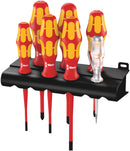 Wera 05006480001 160 iS/7 Rack Screwdriver set Kraftform Plus Series 100, single-pole phase tester and rack. With reduced blade diameter, 7 pieces