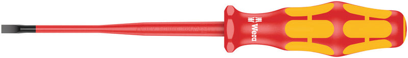 Wera 05020129001 160 iSS VDE Insulated screwdriver with reduced blade and handle diameter for slotted screws, 0.8 x 4 x 100 mm