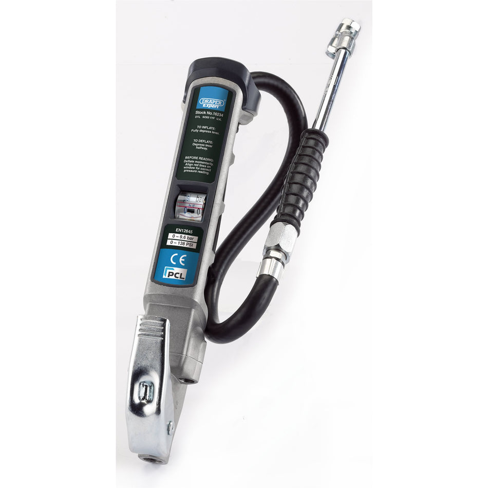 Draper 16234 Hi-Flo Air Line Inflator with Twin Open Ended Connector