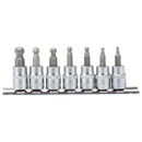 Draper 16296 Ball-end Hex. Socket Bit Set, 3/8" Sq. Dr., 48mm (7 Piece)