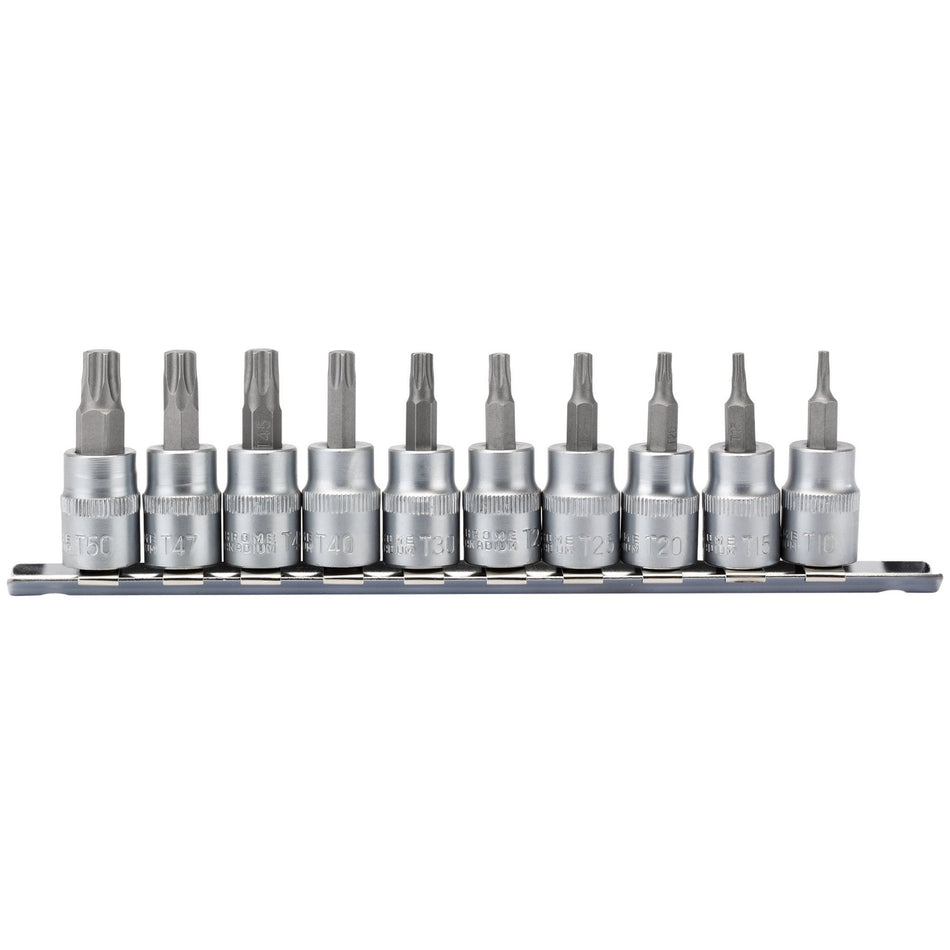 Draper 16309 Draper TX-STAR® Socket Bit Set, 3/8" Sq. Dr., 48mm (10 Piece)