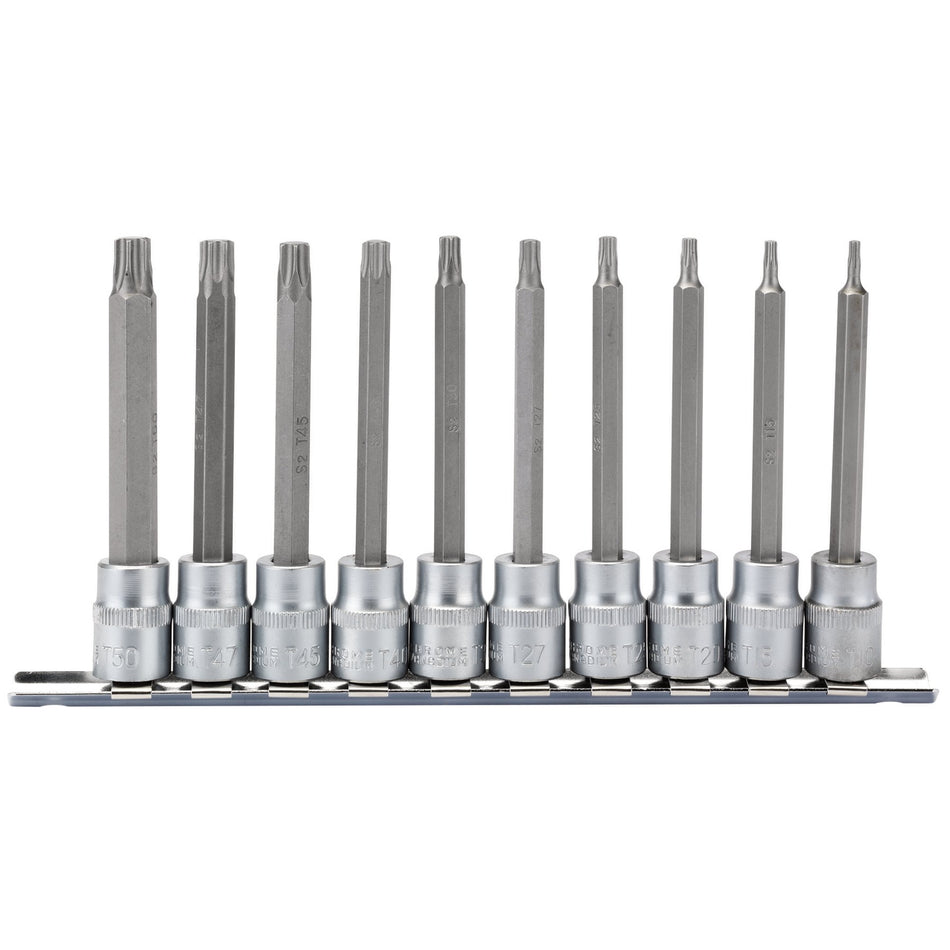 Draper 16310 Draper TX-STAR® Socket Bit Set, 3/8" Sq. Dr., 100mm (10 Piece)