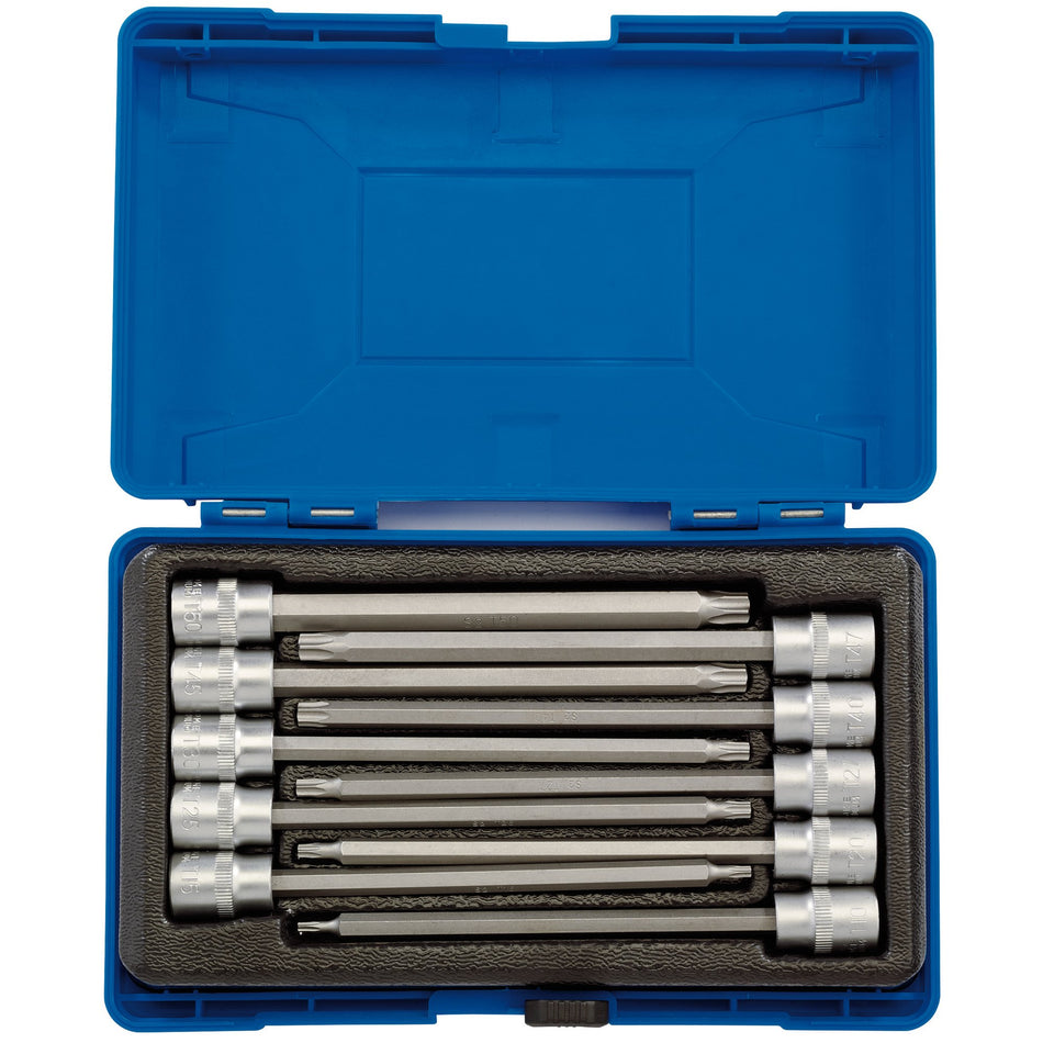 Draper 16311 Draper TX-STAR® Long Socket Bit Set, 3/8" Sq. Dr., 150mm (10 Piece)