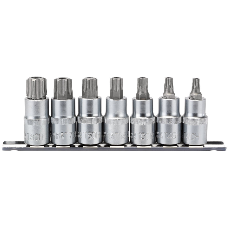 Draper 16334 Draper TX-STAR® Security Socket Bit Set, 1/2" Sq. Dr., 55mm (7 Piece)