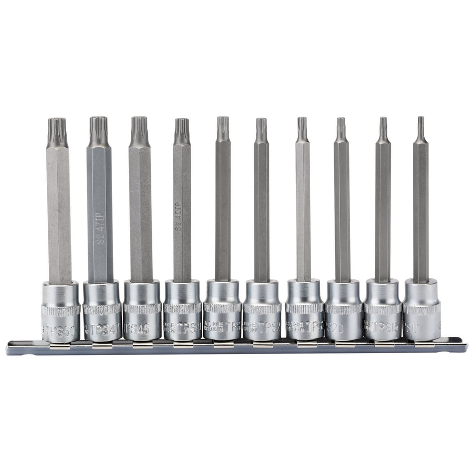 Draper 16340 Draper TX-STAR® Plus Socket Bit Set, 3/8" Sq. Dr., 100mm (10 Piece)