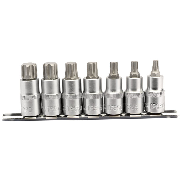 Draper 16341 Draper TX-STAR&#174; Plus Socket Bit Set, 1/2" Sq. Dr., 55mm (7 Piece)