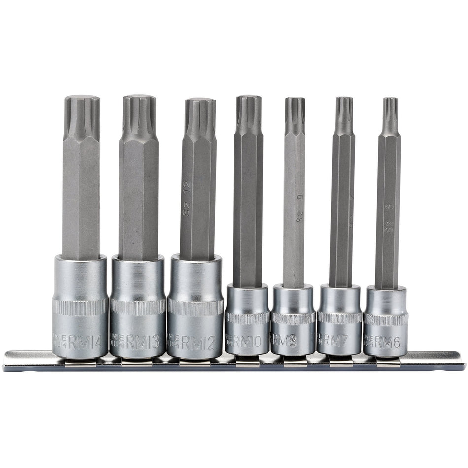 Draper 16346 Ribe® Socket Bit Set, 3/8" & 1/2" Sq. Dr. (7 Piece)