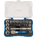 Draper 16354 Metric Socket Set, 1/4" Sq. Dr. (25 Piece)