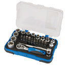 Draper 16354 Metric Socket Set, 1/4" Sq. Dr. (25 Piece)