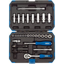Draper 16355 Metric Socket Set, 1/4" Sq. Dr. (47 Piece)