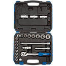Draper 16362 Metric Socket Set, 1/2" Sq. Dr. (24 Piece)