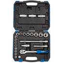 Draper 16362 Metric Socket Set, 1/2" Sq. Dr. (24 Piece)