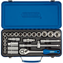 Draper 16368 Metric Socket Set, 1/2" Sq. Dr. (26 Piece)