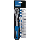 Draper 16374 Metric Socket and Ratchet Set, 1/2" Sq. Dr. (12 Piece)