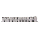Draper 16402 Socket Set on Metal Rail, 1/2" Sq. Dr. (12 Piece)