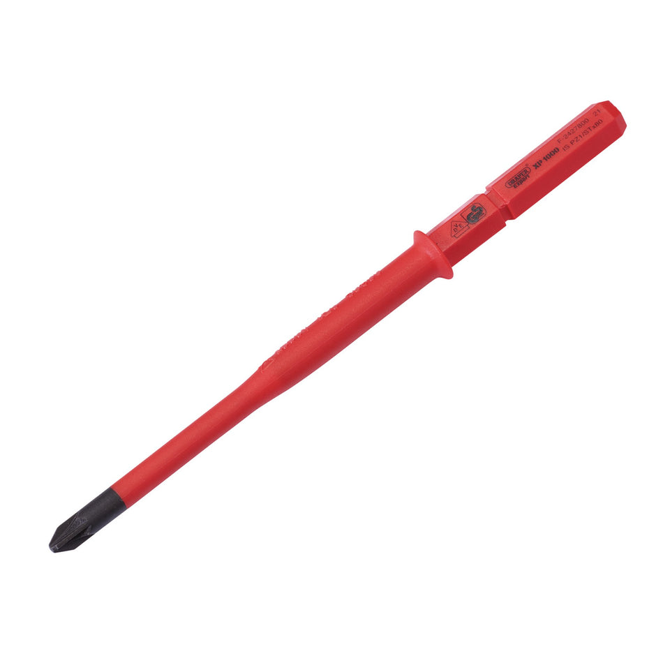 Draper 16420 XP1000 VDE Slimline PZ/SL Type Interchangeable Screwdriver Blade, No.2 x 100mm