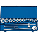 Draper 16440 Metric Socket Set in Metal Case, 3/4" Sq. Dr. (15 Piece)