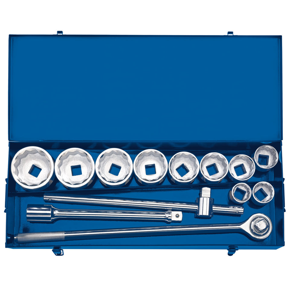 Draper 16441 Metric Socket Set in Metal case, 1" Sq. Dr. (13 Piece)