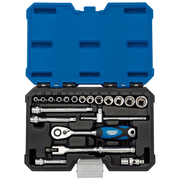Draper 16442 Metric Socket Set, 1/4" Sq. Dr. (20 Piece)