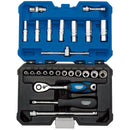 Draper 16443 Draper Expert Metric Socket Set, 1/4" Sq. Dr., Blue (25 Piece)
