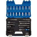 Draper 16448 MM/AF Combined Socket Set, 1/4" Sq. Dr. (75 Piece)