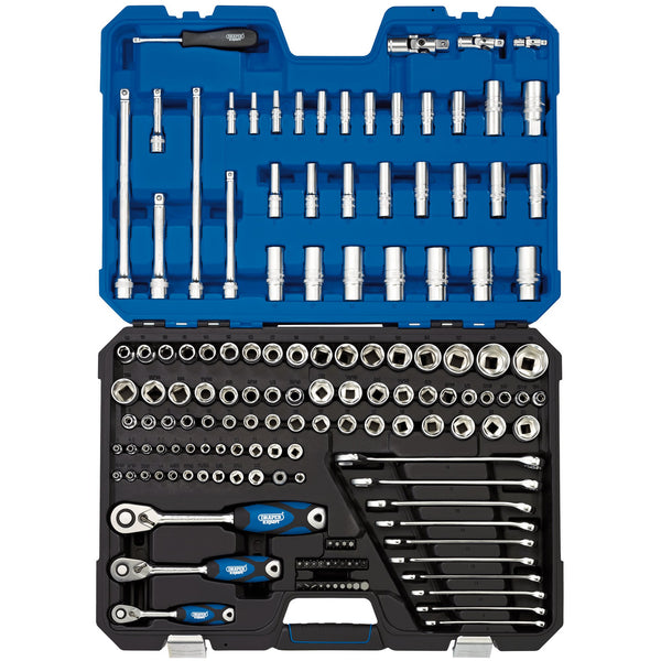 Draper 16460 MM/AF Combined Socket Set, 1/4", 3/8" and 1/2" Sq. Dr. (150 Piece)