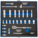 Draper 16476 Metric Socket Set, 1/4" Sq. Dr. (26 Piece)