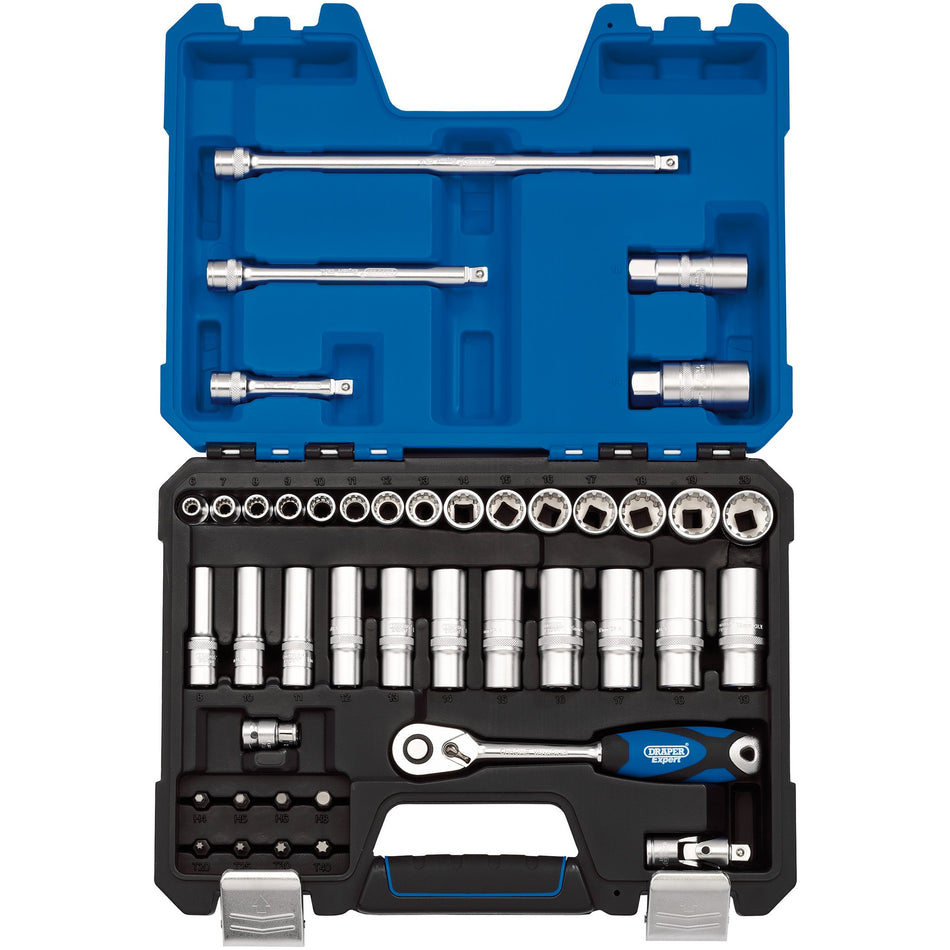 Draper 16480 Multi-Drive® Metric Socket Set, 3/8" Sq. Dr. (42 Piece)