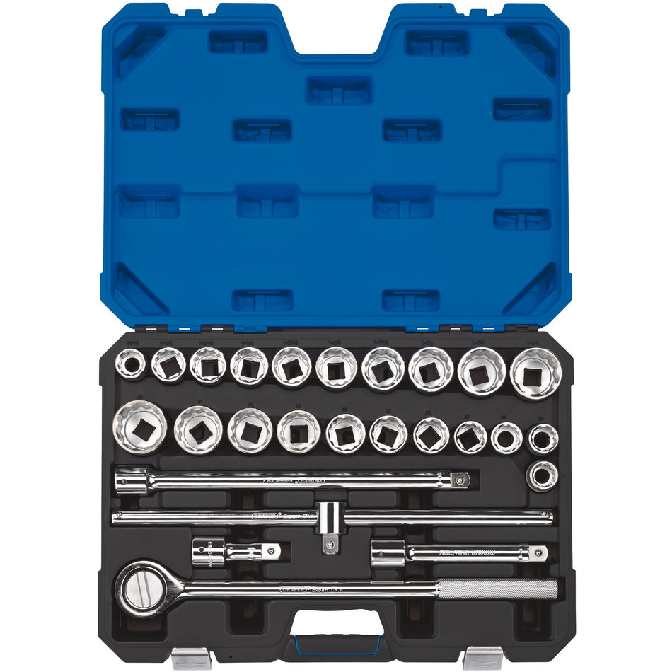 Draper 16484 Combined MM/AF Socket Set, 3/4" Sq. Dr. (26 Piece)