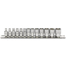 Draper 16487 Metric Socket Set on a Metal Rail, 1/4" Sq. Dr. (13 Piece)