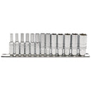 Draper 16490 Deep Metric Socket Set on a Metal Rail, 1/4" Sq. Dr. (13 Piece)