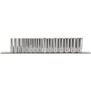 Draper 16494 Metric Deep Socket Set on a Metal Rail, 3/8" Sq. Dr. (15 Piece)