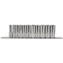 Draper 16495 Imperial Deep Socket Set on a Metal Rail, 3/8" Sq. Dr. (11 Piece)