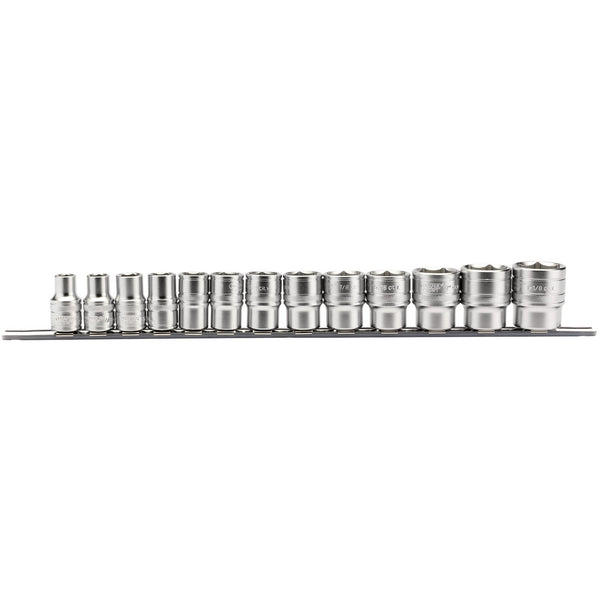 Draper 16498 Imperial Socket on a Metal Rail, 1/2" Sq. Dr. (13 Piece)