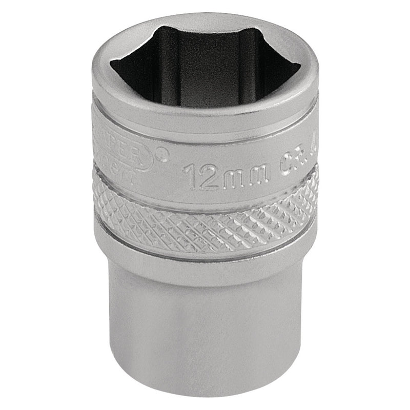 Draper 16515 Socket, 1/4" Sq. Dr., 12mm