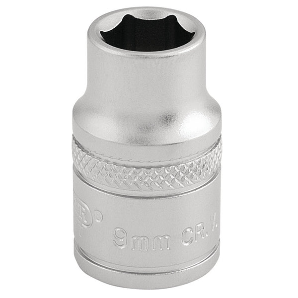 Draper 16534 6 Point Metric Socket, 3/8" Sq. Dr., 9mm